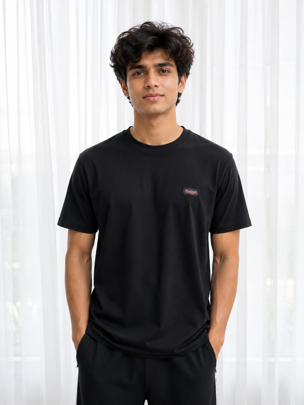 Regular Crew Neck Tee Shirt - Black