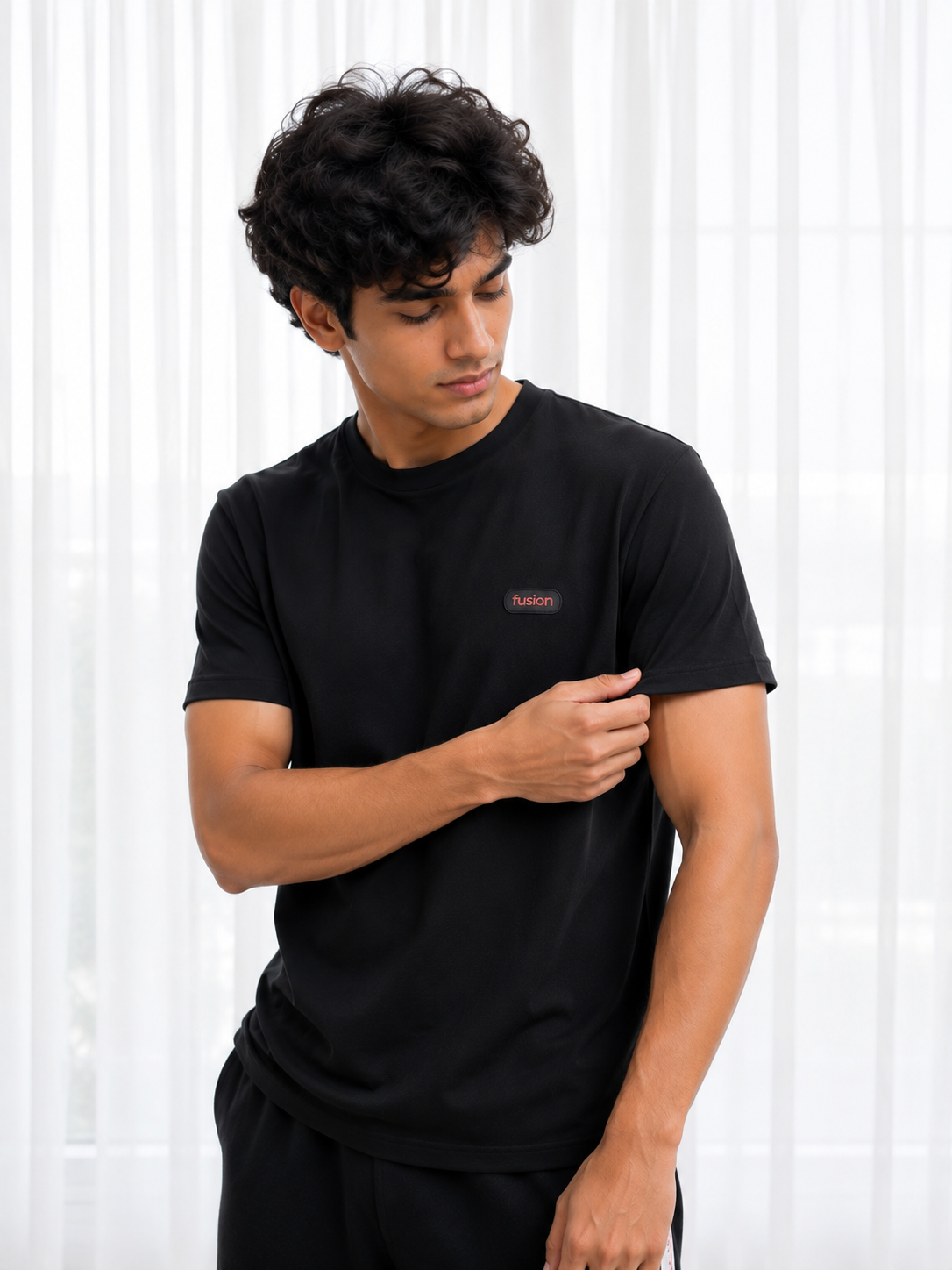 Regular Crew Neck Tee Shirt - Black