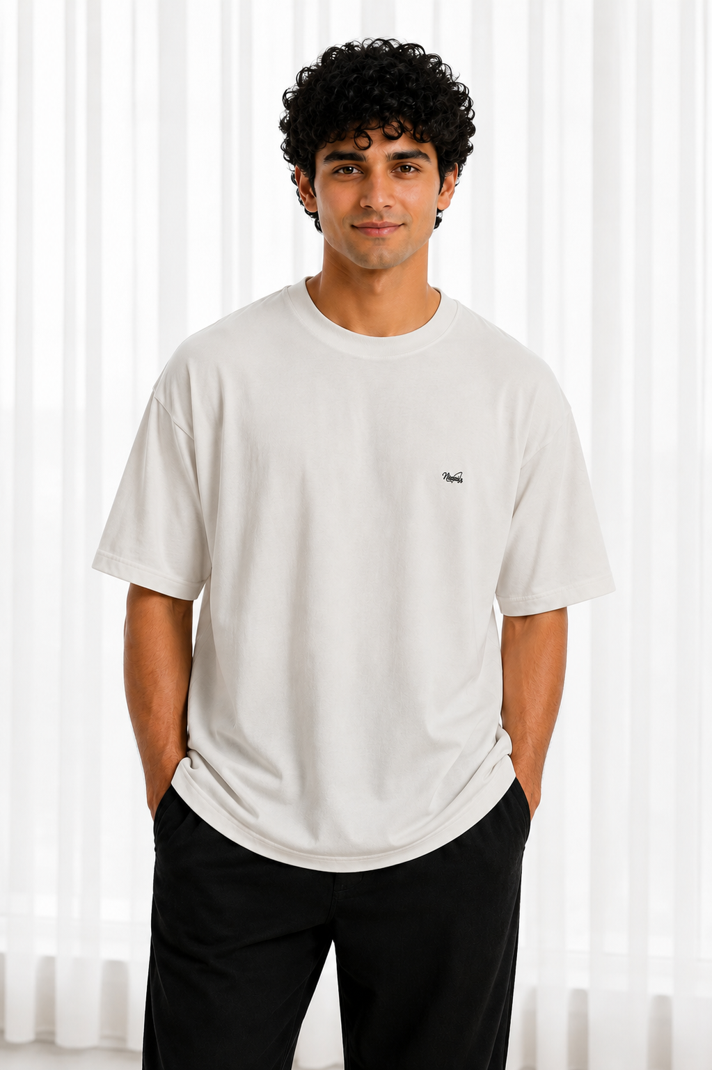 Oversized Tee Shirt - Smoke White