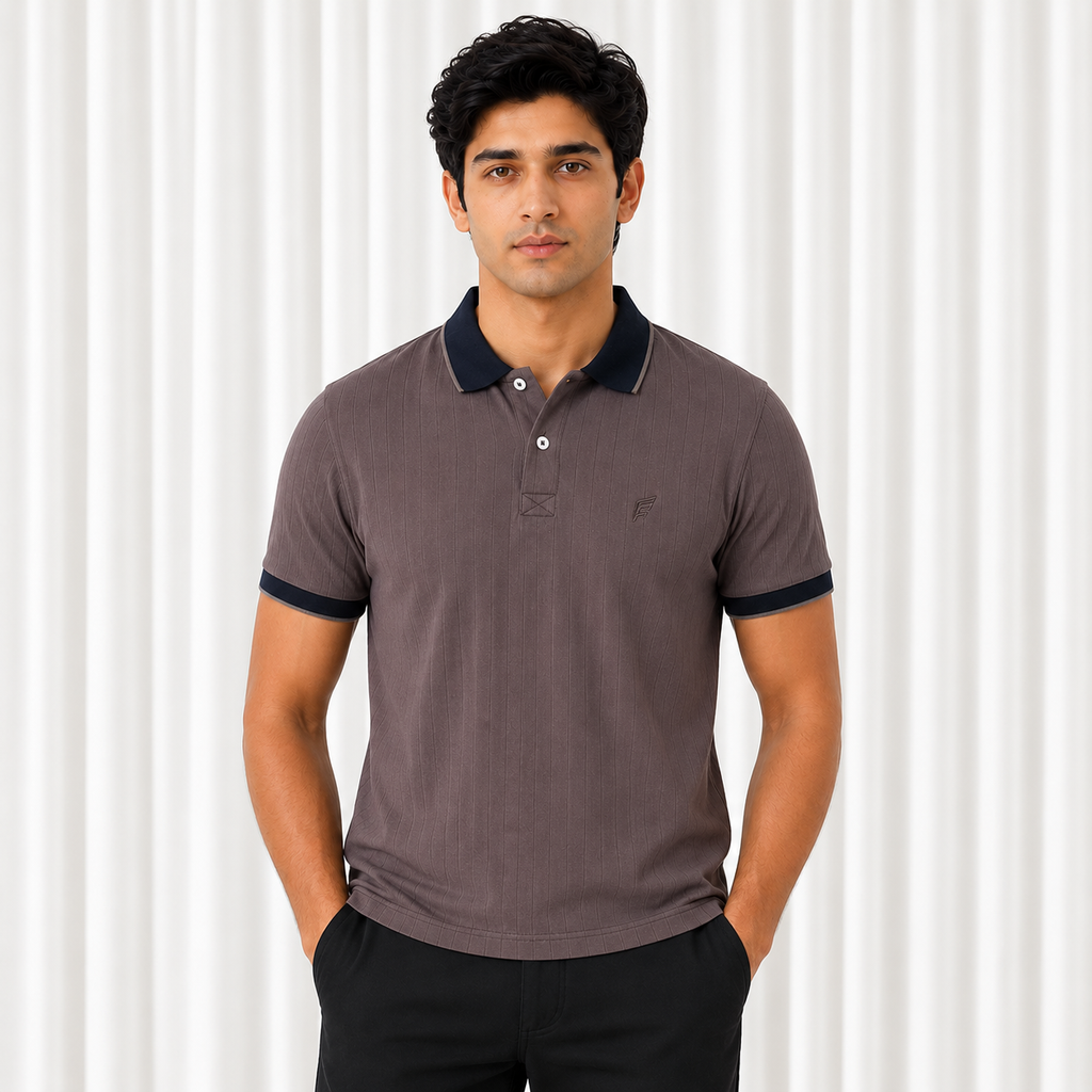 Drop Needle Polo Shirt - Chocolate
