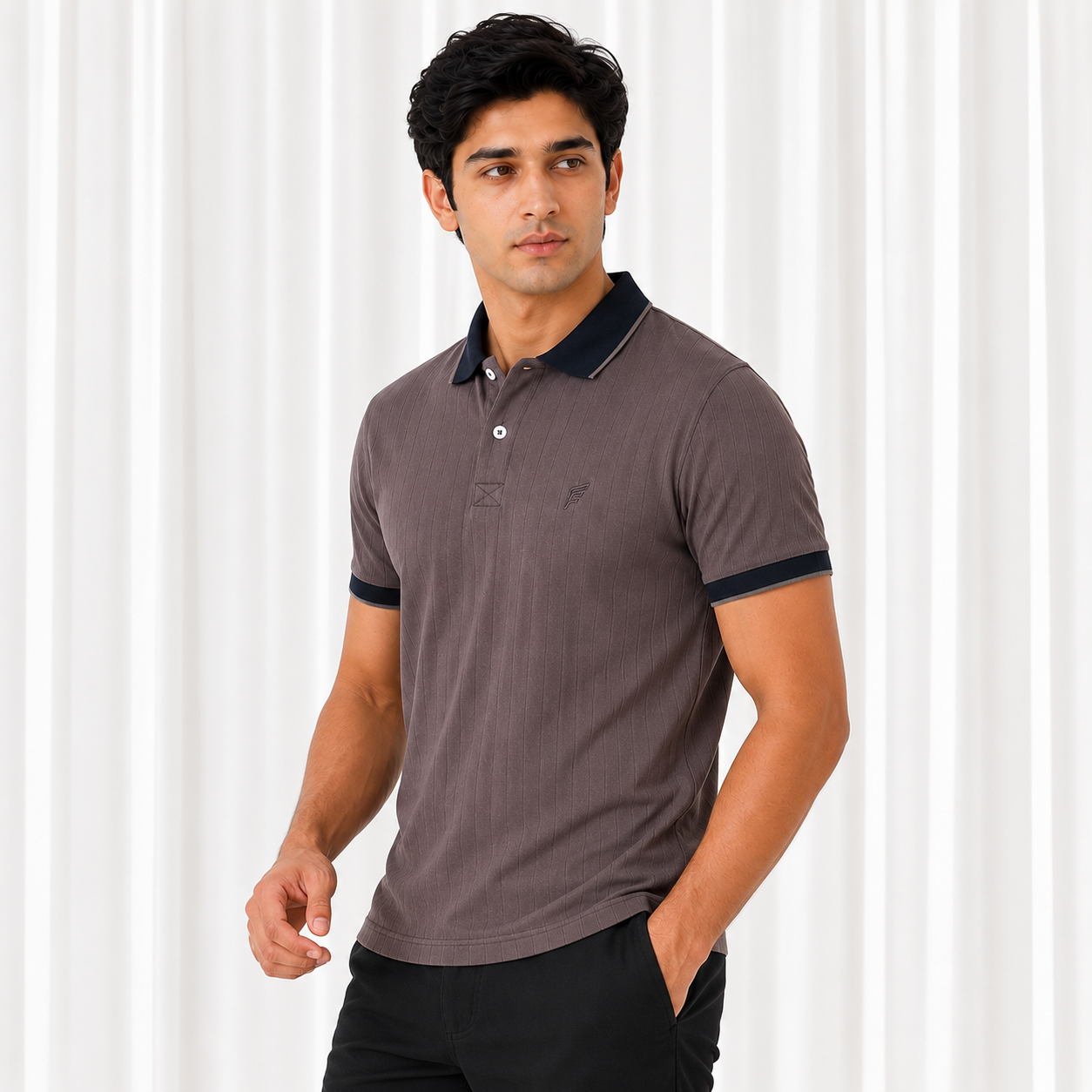 Drop Needle Polo Shirt - Chocolate