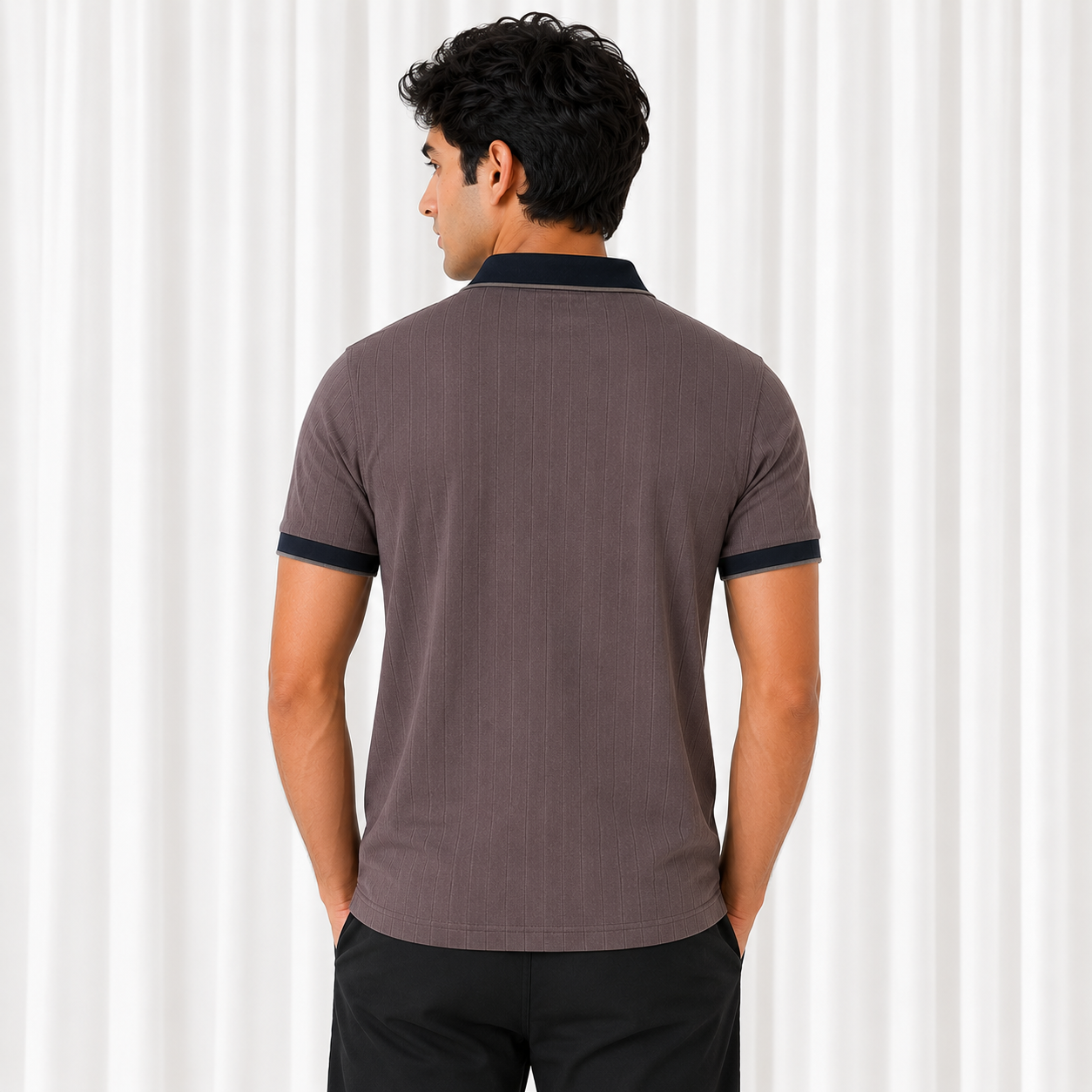 Drop Needle Polo Shirt - Chocolate