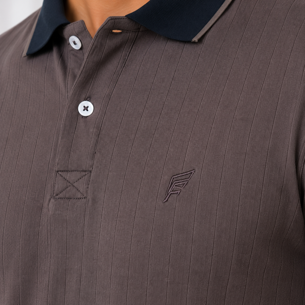 Drop Needle Polo Shirt - Chocolate