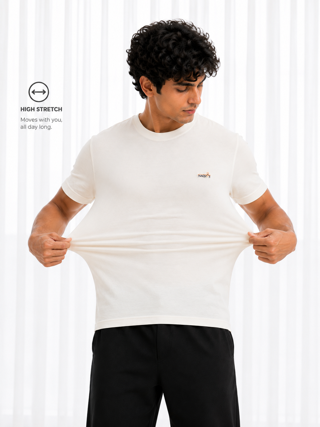 Regular Crew Neck Tee Shirt - Cream