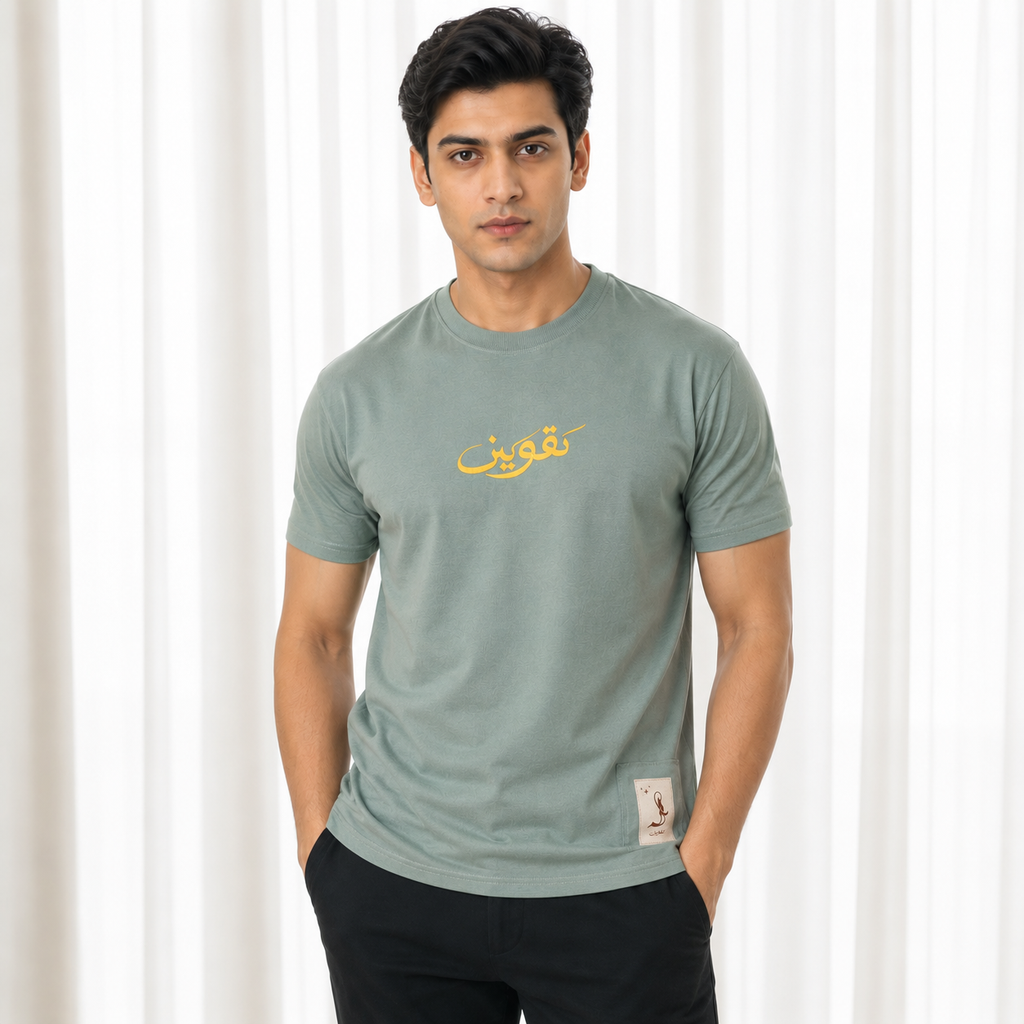 Regular Crew Neck Tee Shirt - Sage Green