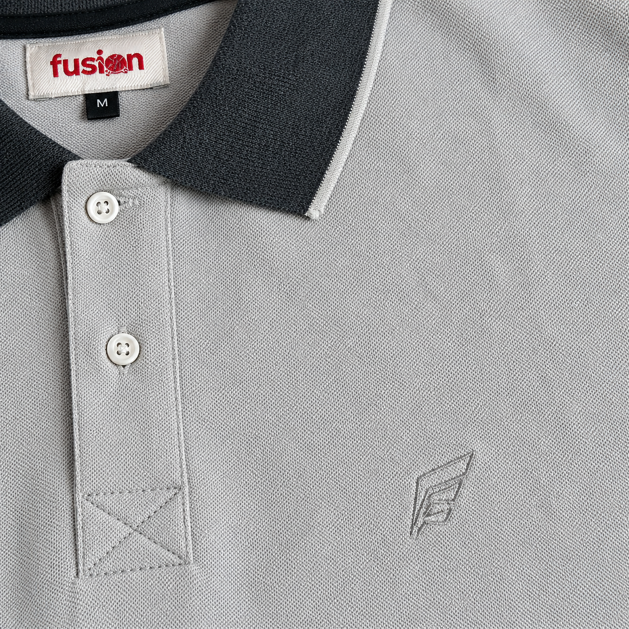 Pique Knit Polo Shirt - Smoke Grey