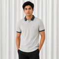Pique Knit Polo Shirt - Smoke Grey